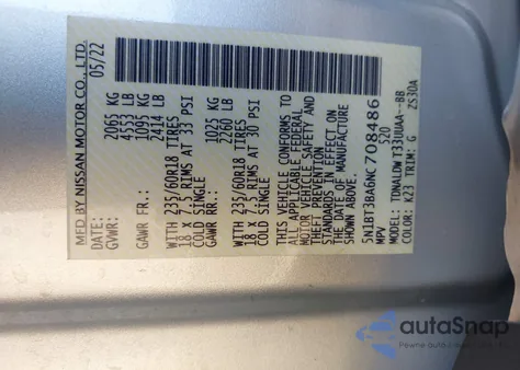 2022 Nissan Rogue Sv Fwd из США, поврежденный, VIN 5N1BT3BA6NC708486